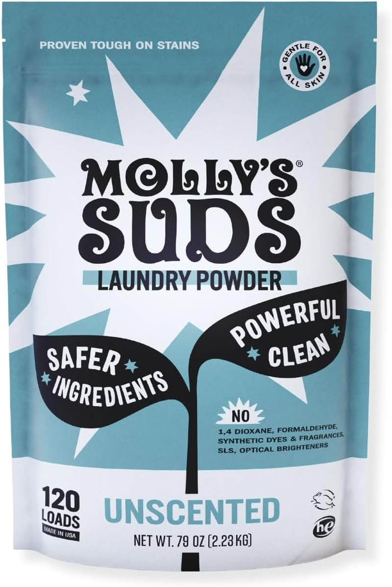 Molly'S Suds Unscented Laundry Detergent Powder, 120 Loads, Natural Laundry Soap for Sensitive Skin image number 3