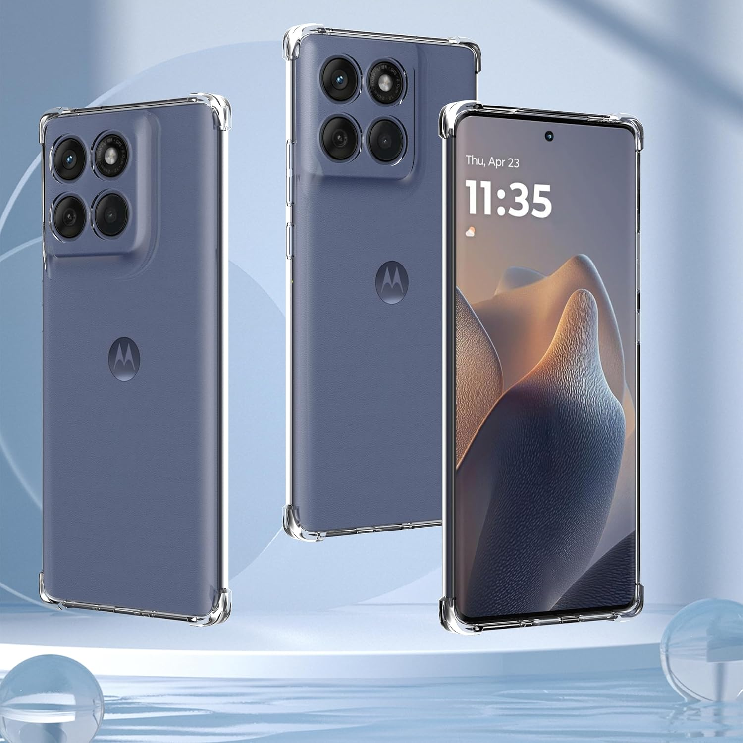 Anoowkoa TPU Case for Moto Edge 60 Fusion Phone Case Clear with Built-In Camera Lens Protector Thin Transparent Protective Back Cover Soft Flexible Bumper Hybrid Silicone Case