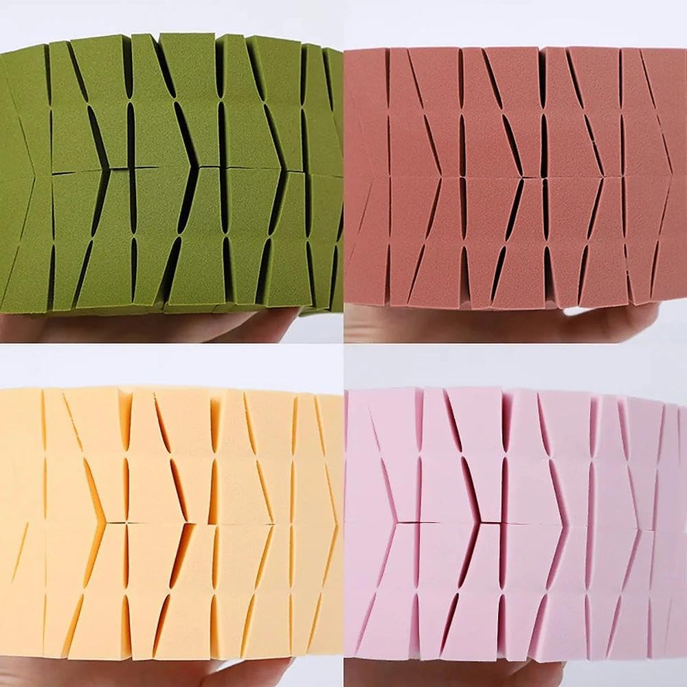 96Pcs Triangle Makeup Sponge Set, Soft Powder Puff Foundation Sponge Wedge for Face Blending, Latex-Free Cosmetic Sponges, Multi-Color Beauty Sponges by Ruibex
