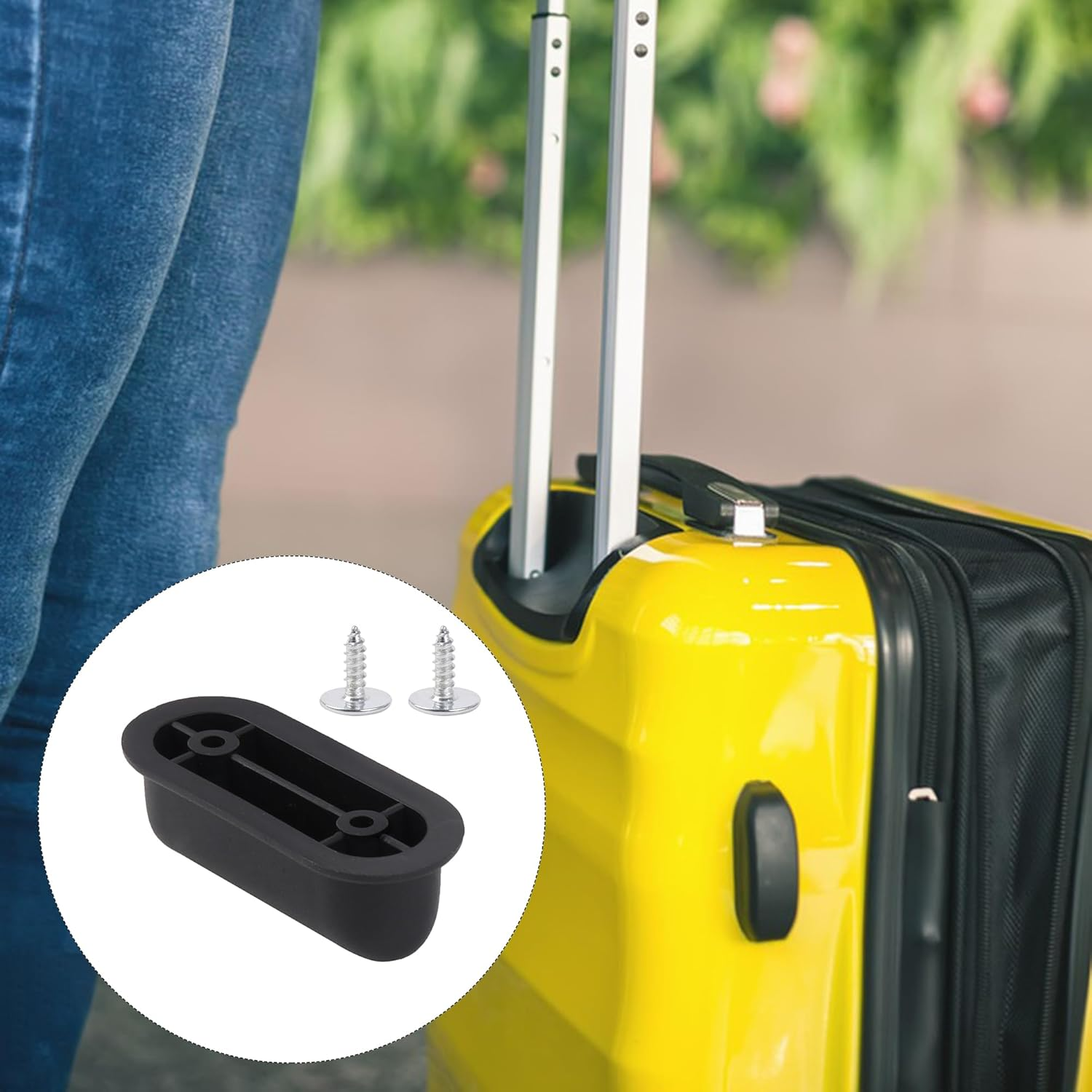 RDEXP 1 Pcs Luggage Side Foot Nail Bracket D Type with 2 Screws for Suitcase image number 1