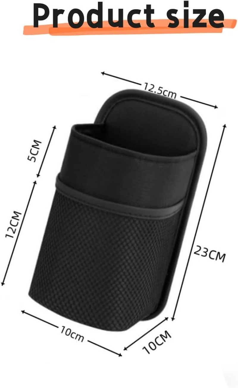2-In-1 Large Cup Holder, 80 Oz Multifunctional Car Seat Side Organizer, Hanging Water Bottle Holder Bag, Stuff with Mesh Pocket for Phone & Drink, Suitable SUV Truck image number 2