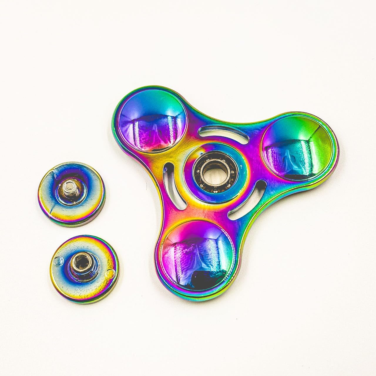 Zoltrax Fidget Spinner - Stainless Steel Rainbow Fidget Toys for Adults,High-Speed EDC ADHD Focus Stress Relief, Durable Metal Hand Spinner image number 1