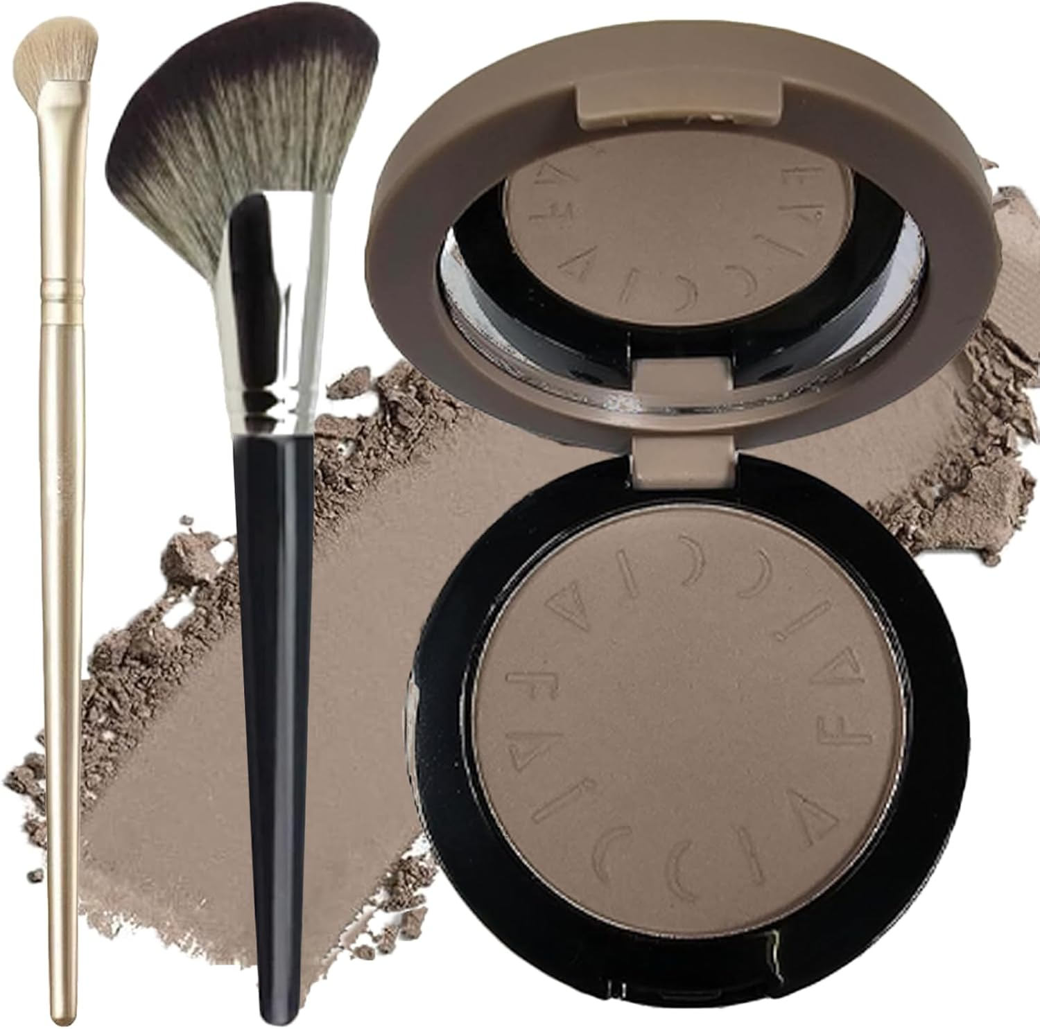 Cool Toned Contour Palette with Mirror, Taupe Grey Contour Powder for Pale Light Cool Toned Skin, Nose Contouring Bronzer Powder with Nose Face Contour Brush image number 4