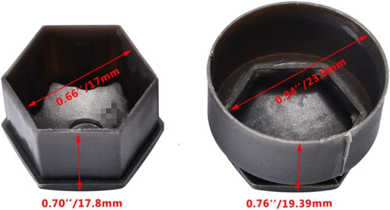 Thua Store Car Tyre Wheel Hub Covers Locking Caps Compatible with Audi A4 A5 A6 Q3 Q5 16 Pcs 17Mm Nut Caps 4 Pcs 23.9Mm Antitheft Nut Caps (Color Name : 1Gray) image number 2