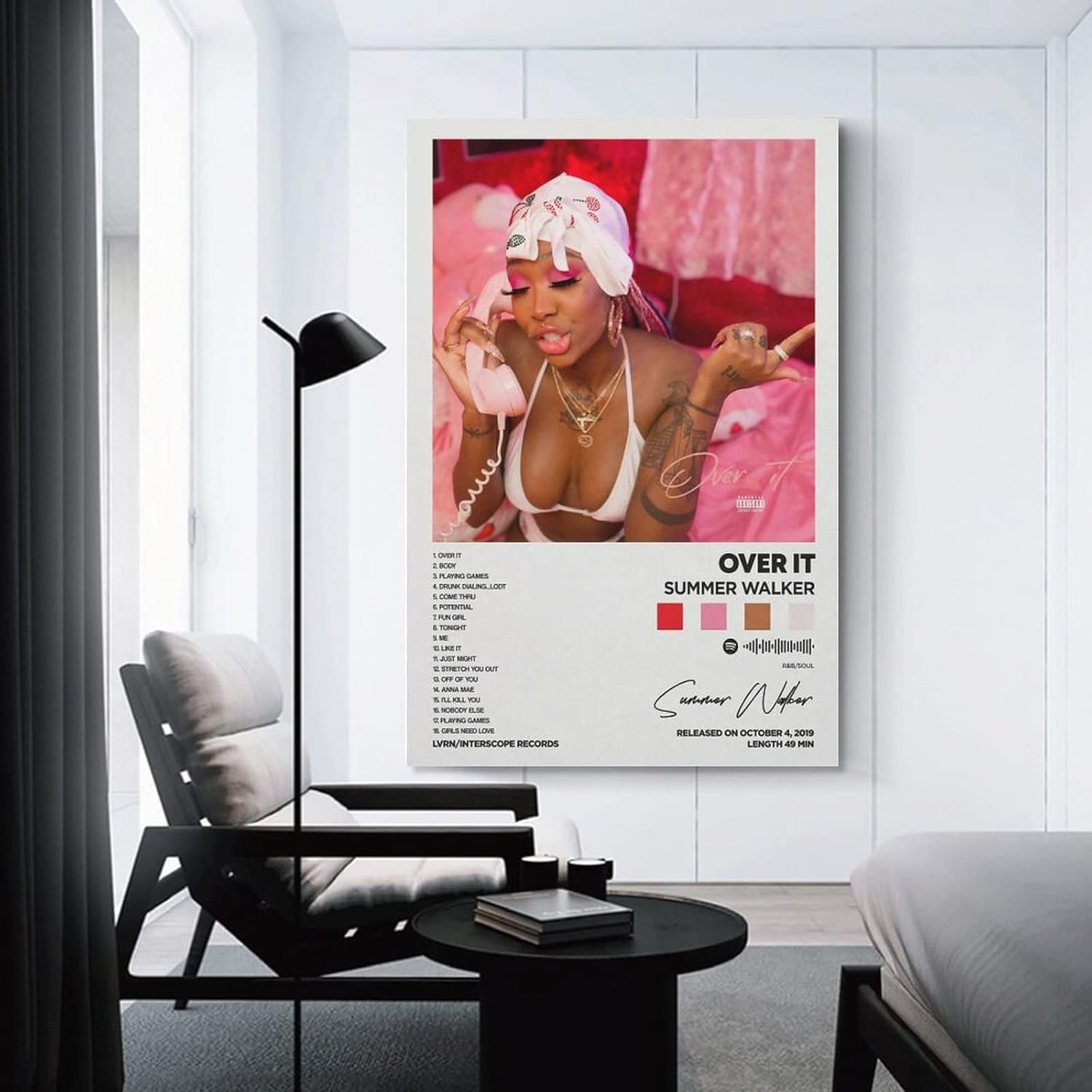 Summer Walker - over It Album Cover Canvas Posters for Room Aesthetic Gift Unframe:12X18Inch(30X45Cm) image number 3