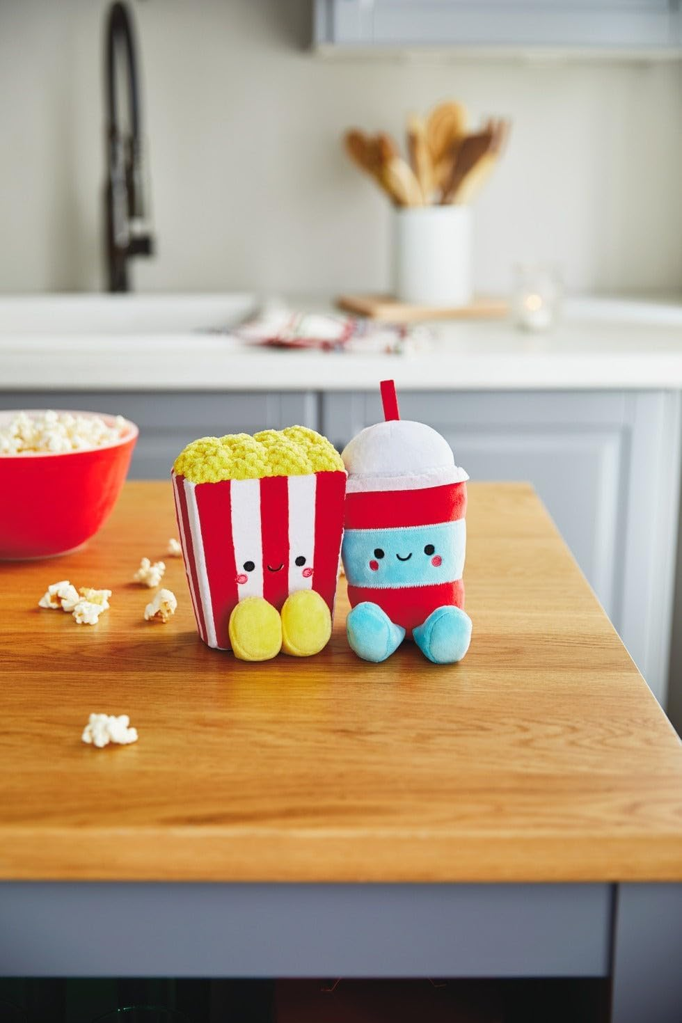 Hallmark Better Together Popcorn and Slushie Magnetic Plush, 5-Inch Height Plush Toys That Stick Together, Friend, Partner or Loved One