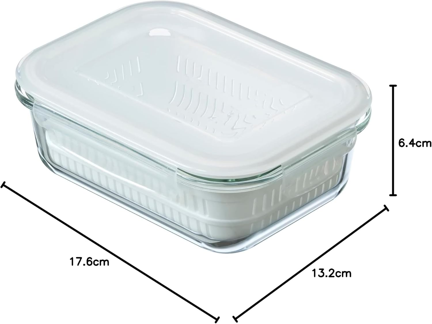 Ishigaki 4336 Heat Resistant Glass Storage Container, Colander Set, Capacity: Approx. 22.9 Fl Oz (650 Ml), Width 6.9 X Depth 5.2 X Height 2.5 Inches (17.6 X 13.2 X 6.4 Cm), Microwave, Oven, Dishwasher image number 3