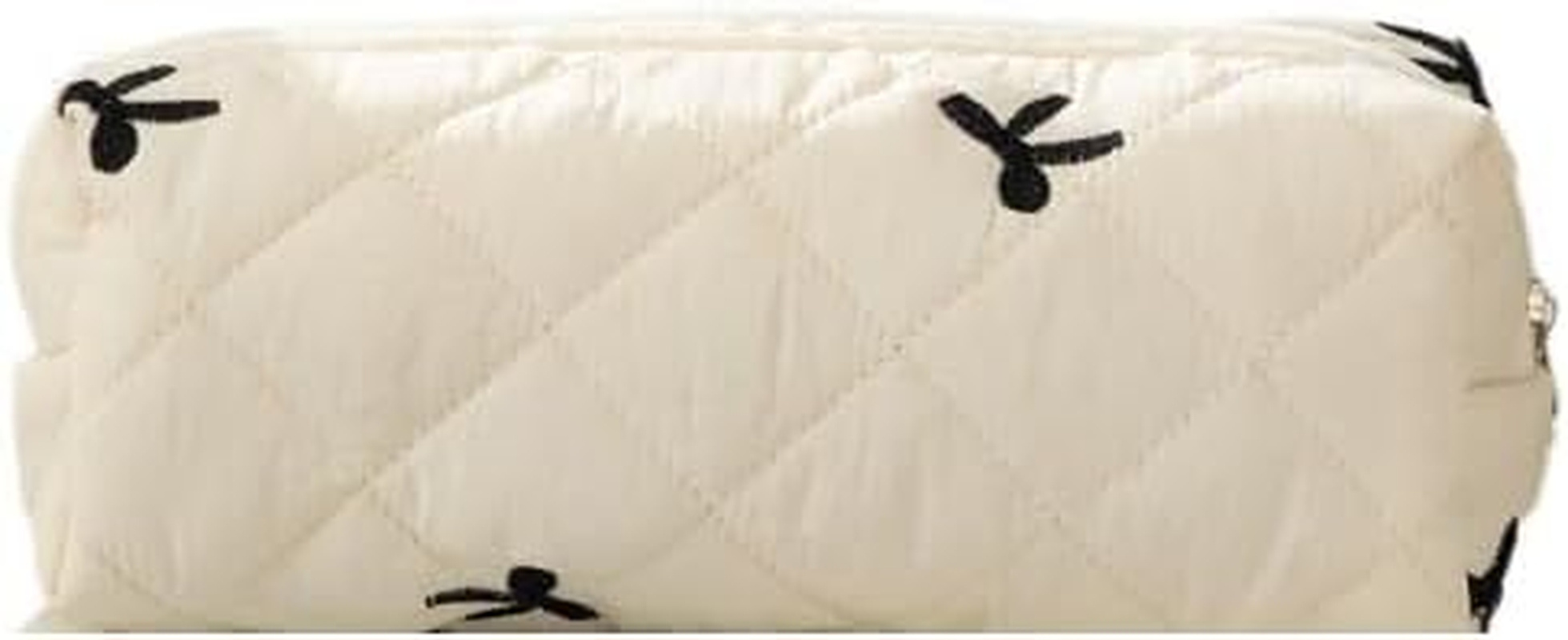 Cute Bow Design Cosmetic and Pencil Pouch - Zippered Travel Toiletry Bag for Women and Girls, Compact Makeup Organizer for Purse, School, or Daily Use. image number 4