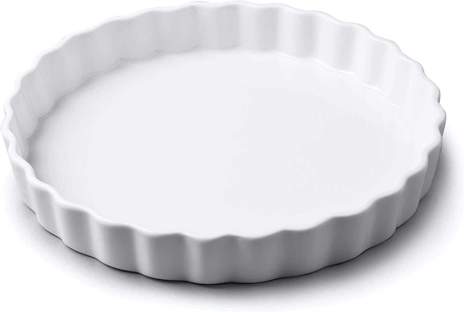WM Bartleet & Sons - Traditional Porcelain round Flan Dish, (22Cm) &ndash; Premium Quiche and Tart Baking Dish - Made from 100% Porcelain &ndash; Classic Smooth Glazed Finish