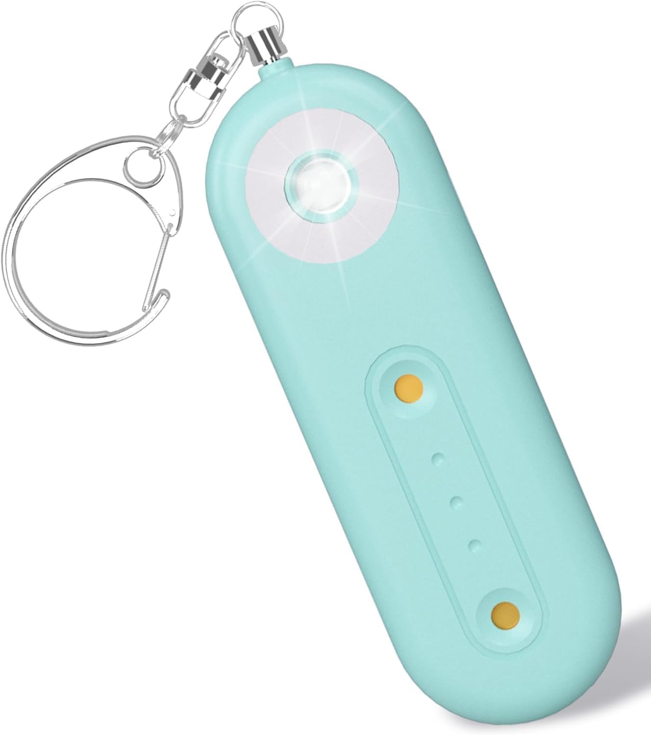 ROTOPATA Personal Safety Alarm Keychain for Women, Rechargeable 130DB Loud Emergency Self Defense Key Chain Siren with LED Strobe Light for Elderly Traveling College Essentials (Light Blue)