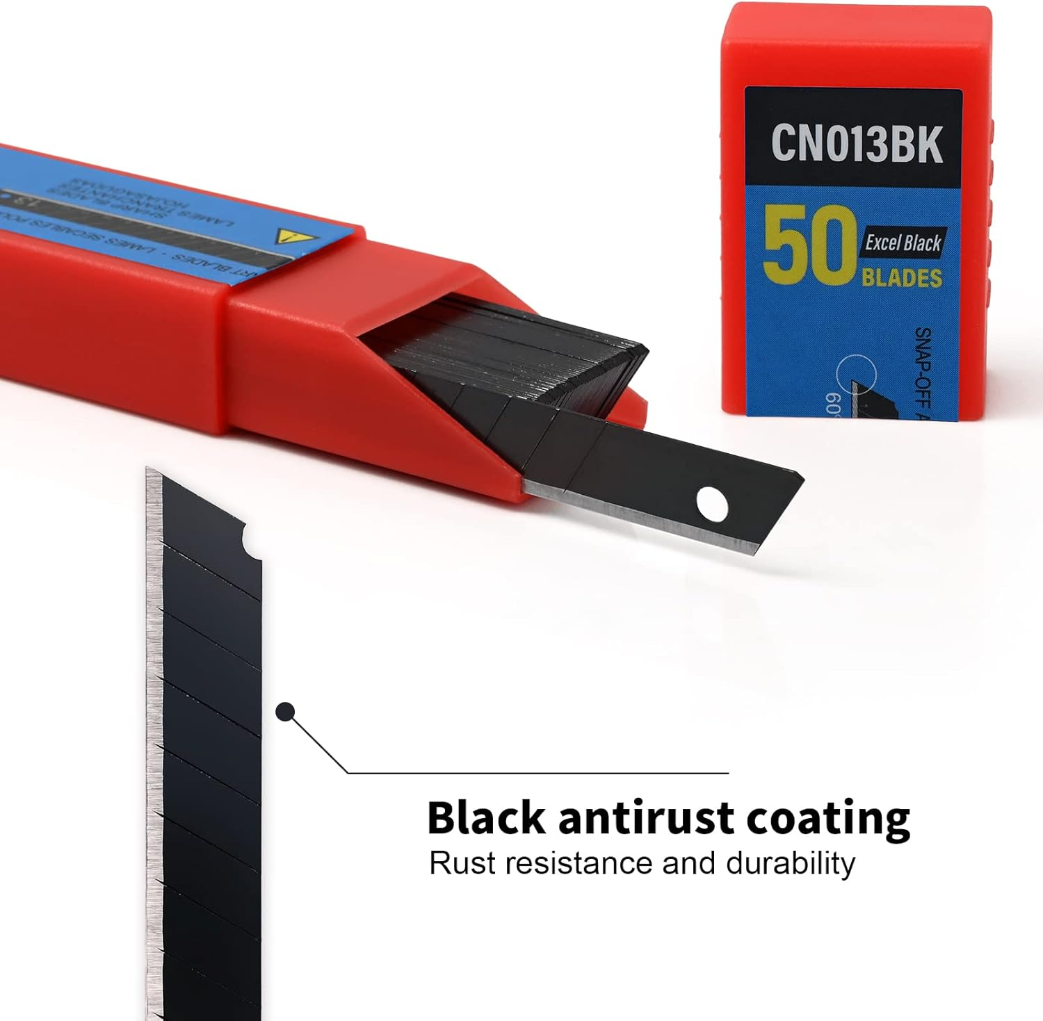 Gomake 9Mm Utility Knife Replacement Blades, 60 Degree Snap off Carbon Steel Blades for Retractable Cutting Knives, Hobby, Craft Knife, Box Cutter 100Pcs-Black image number 5