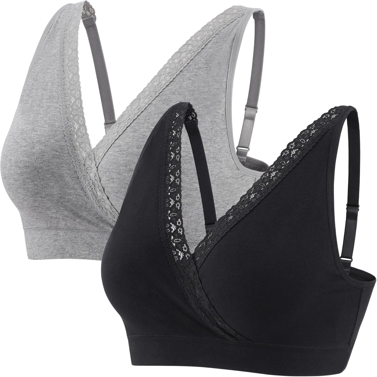 Nursing Bra Pregnancy Sleep Bra Top, Cotton Bra Adjustable Straps, Pregnancy Breastfeeding Bra