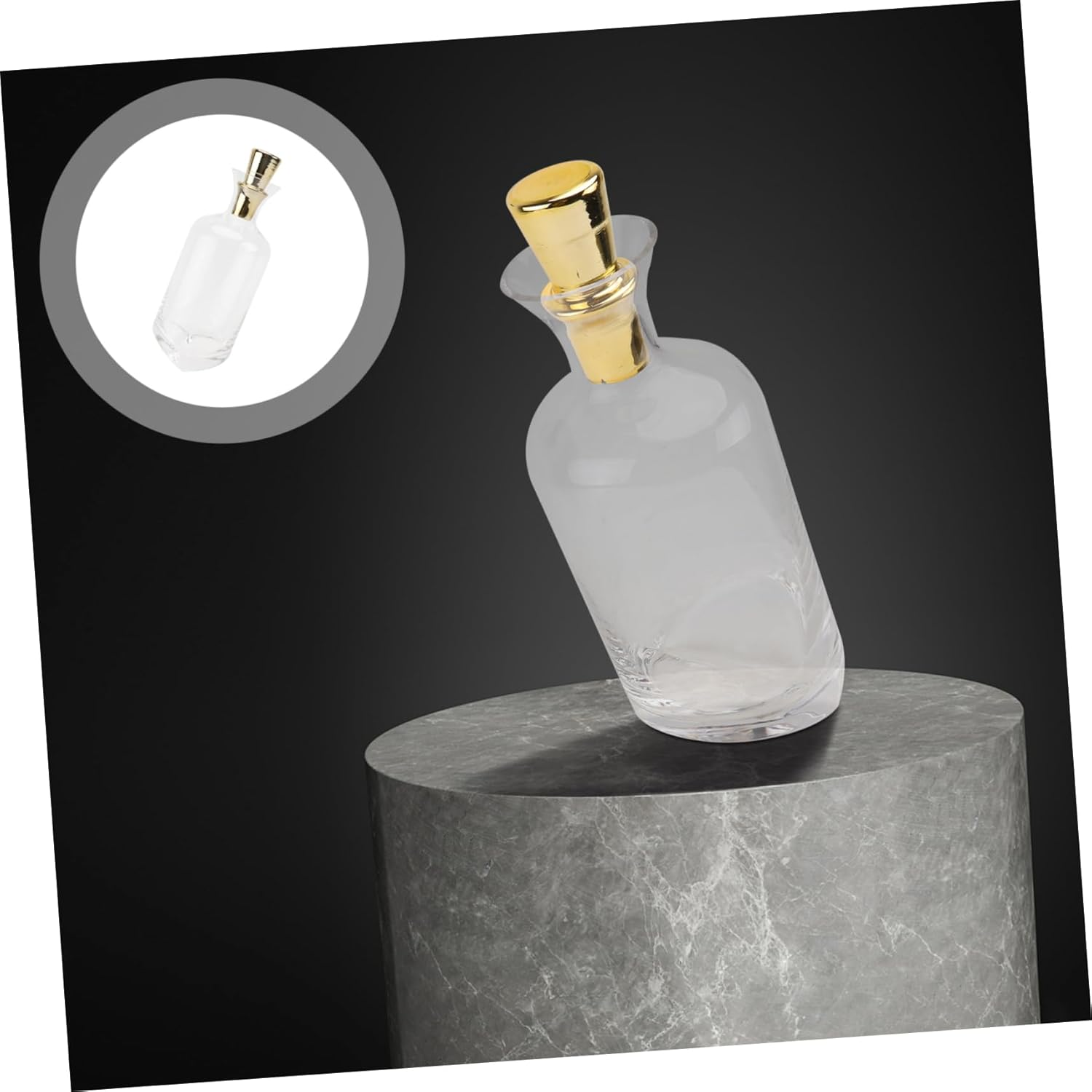 MOKKHNB Nordic Style Glass Wine Decanter Lid Crystal Wine Container for Bar Inclined Design Decanter image number 2