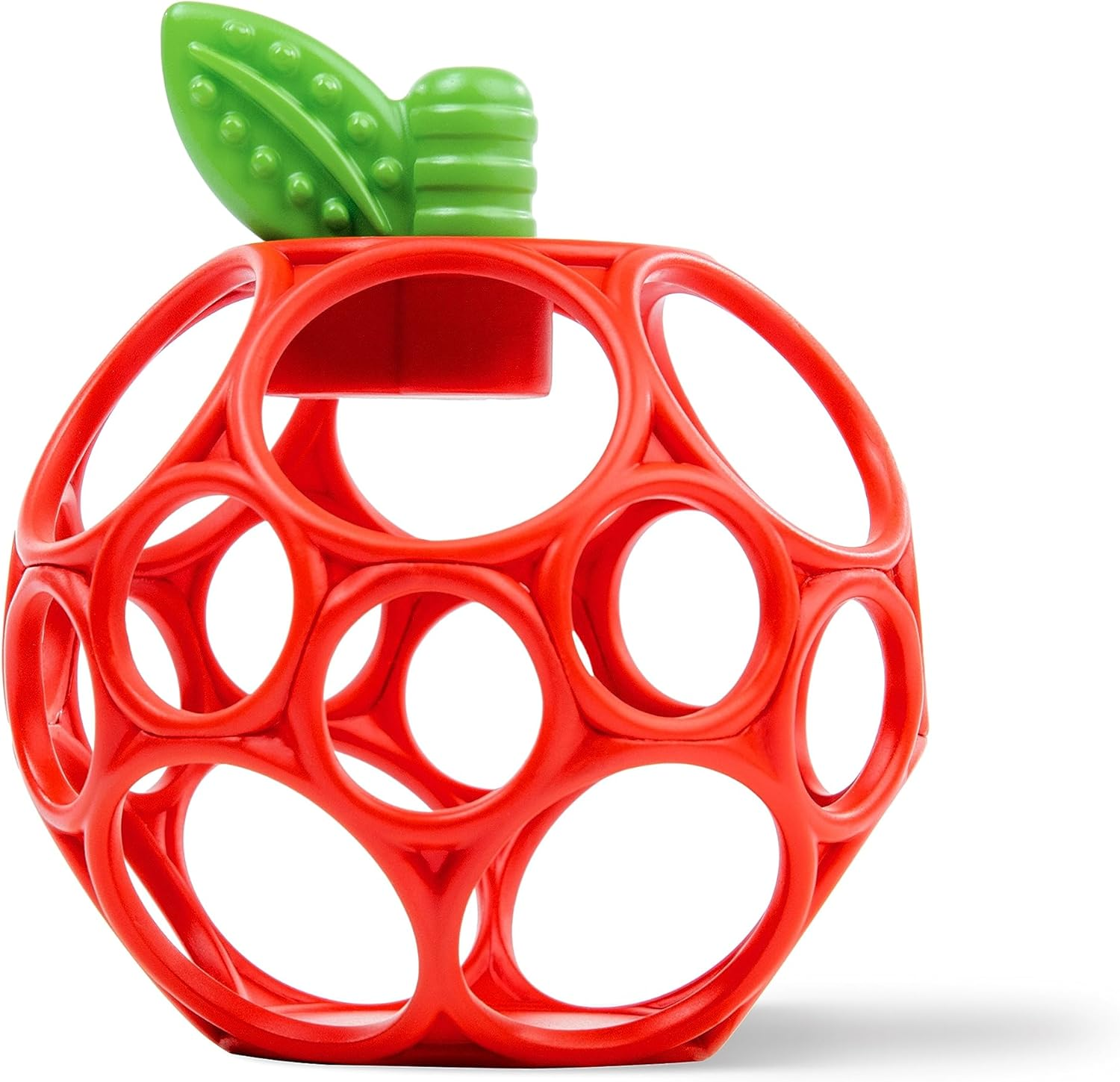 Bright Starts Oball Easy Grasp Red Apple Teether Toy, Hold My Own Collection, BPA Free, Unisex, Newborn and Up image number 6