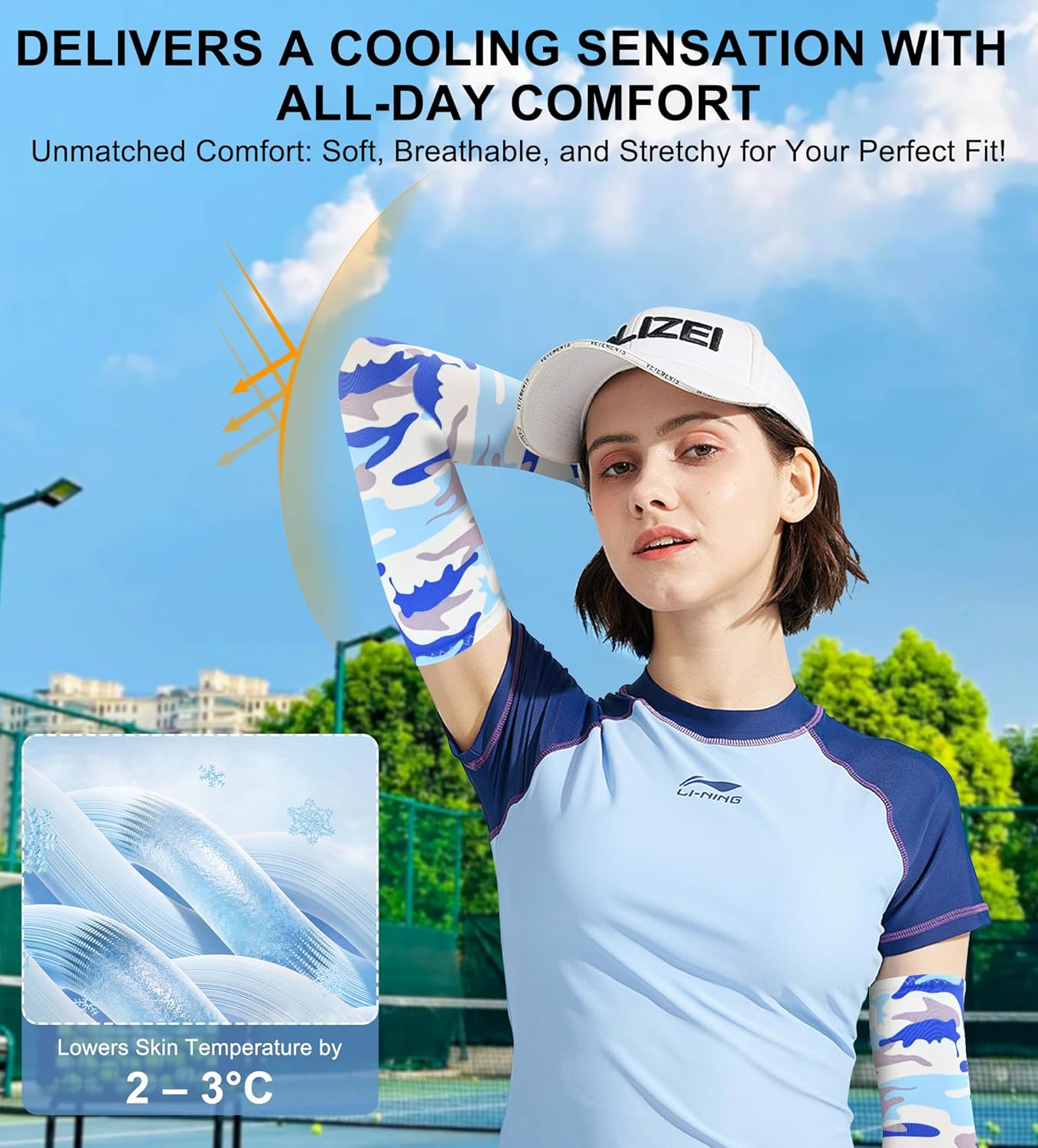 YBVABE Arm Sleeves for Men & Women - UV Protection Cooling Arm Covers, Breathable Sports Compression Sleeves - Stay Cool & Comfortable during Outdoor Activities image number 5