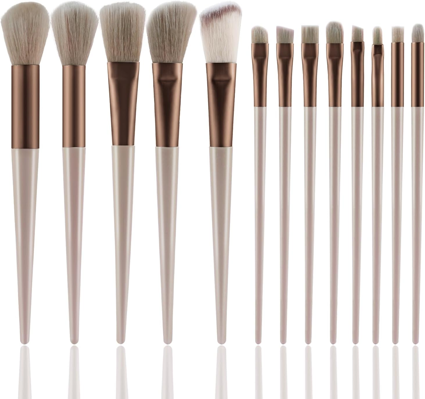 Boobeen 13Pcs Travel Makeup Brush Set, Fluffy Makeup Brushes for Eyeshadow Foundation, Face Brushes Makeup, Blendable Blush Brush for Beginner