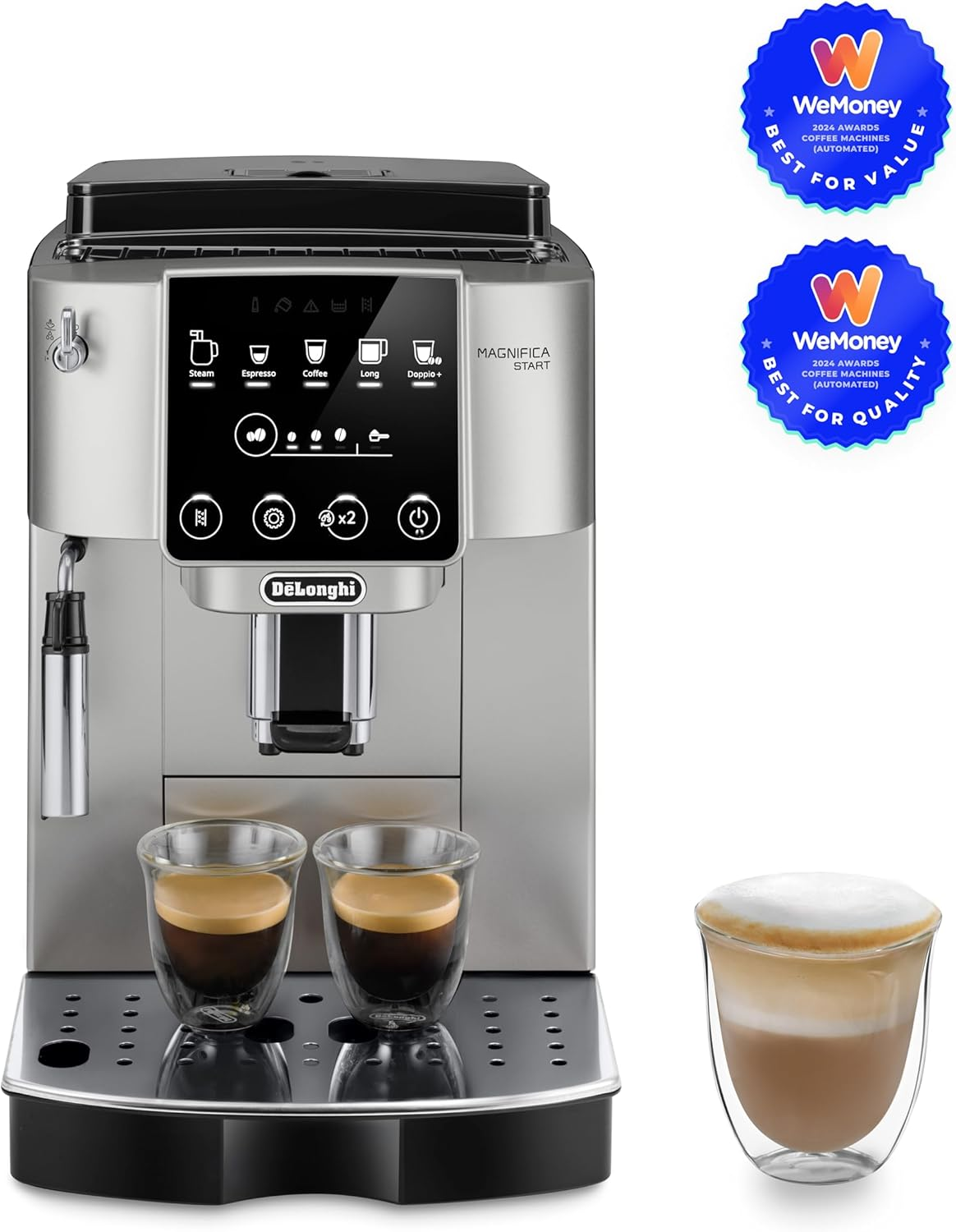 De'Longhi Magnifica Start ECAM220.31.SB, Automatic Coffee Machine with Traditional Milk Frother, Bean to Cup Espresso Machine with 4 One-Touch Recipes, Soft-Touch Control Panel, 1450W, Silver/Black image number 4