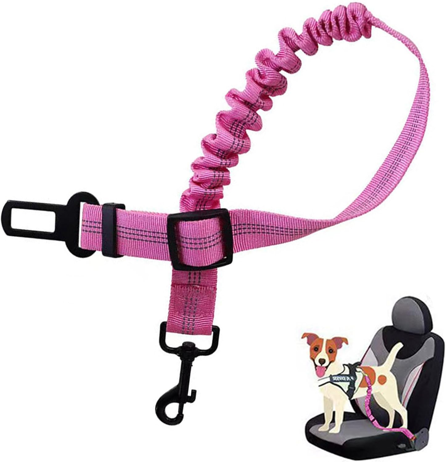 Dog Seat Belt for Car, Dog Seat Belt for Car, Dog Seat Belt for All Dogs and Cats, 52-88 Cm, Pink image number 1