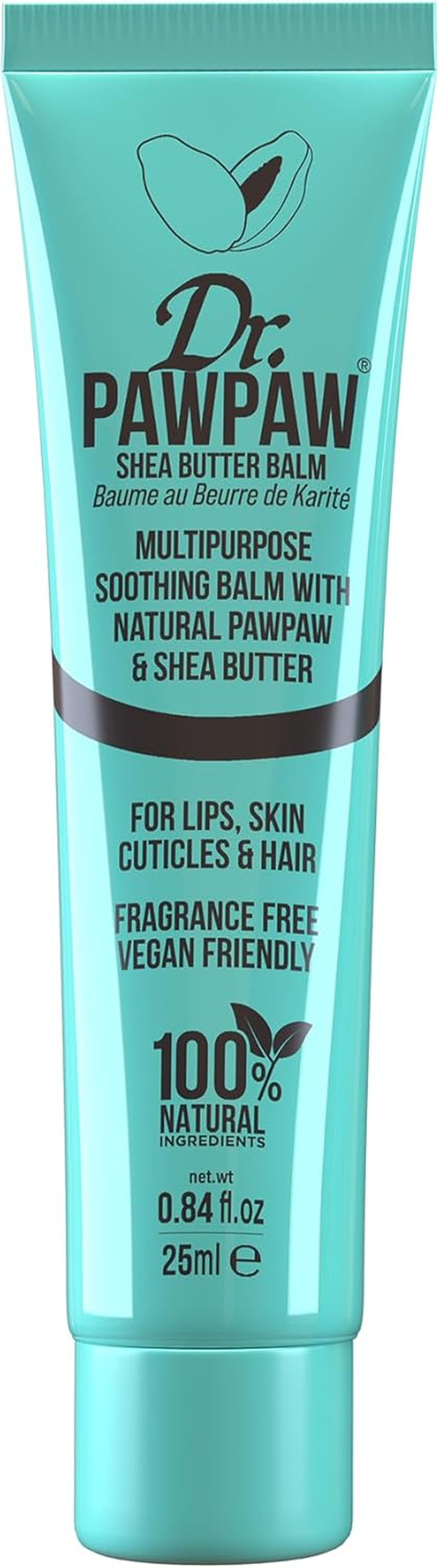 Dr. PAWPAW Multi-Purpose Fragrance Free Balm, for Lips, Skin, Hair & Beauty Finishing, Cuticles and Nails 25Ml (Shea Butter)
