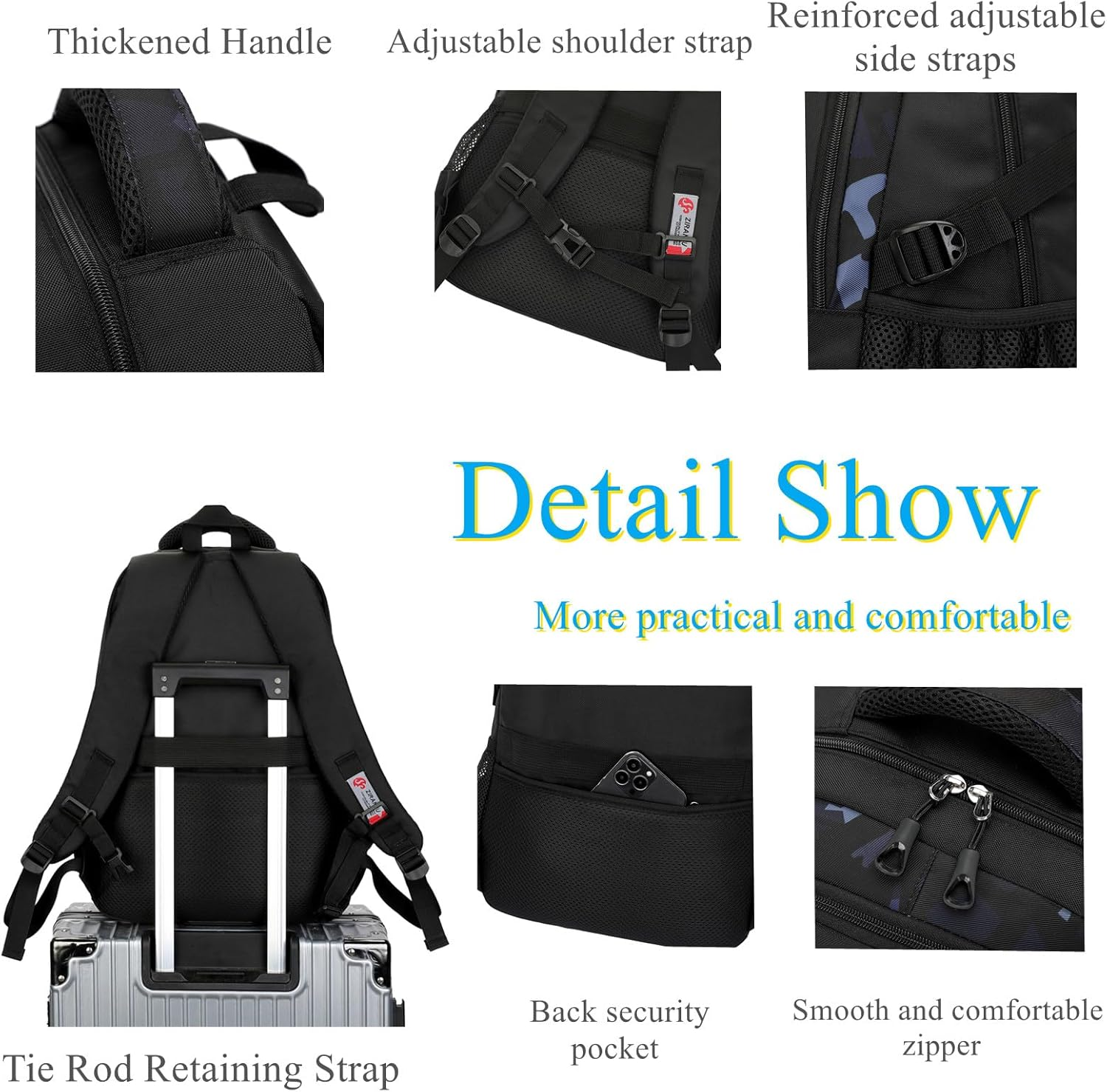 EKUIZAI Camouflage or Geometric Print Boys Backpack Kids Schoolbag Black Cool Backpack for Teen Boys - Brown image number 5