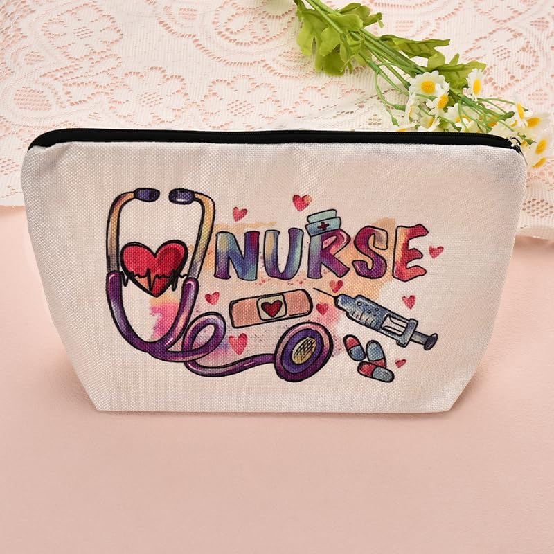 Nurse Makeup Bags Nursing Week Appreciation Gifts for Nurses Coworker Friends Cosmetic Bags for Nurse Nursing Student Graduation Gifts