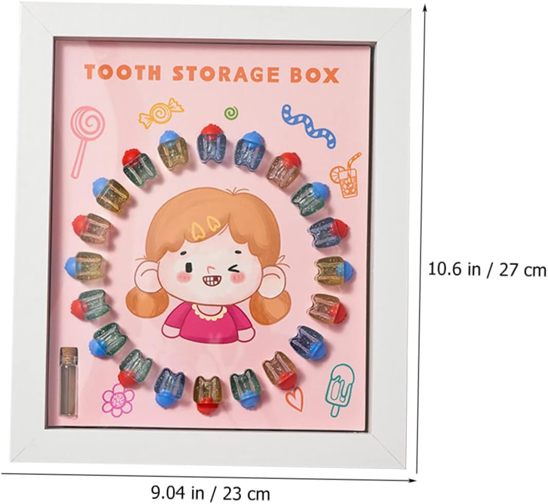 Baby Tooth Keepsake Box and Deciduous Tooth Holder for Kids White Frame Suitable for And image number 5