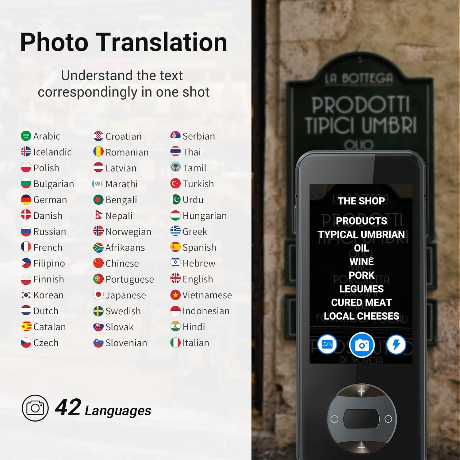 ANFIER Language Translator Device No Wifi Needed Instant Translator 2024 for 144 Languages and Accents AI Electronic Foreign Language Translators W10S Grey image number 3