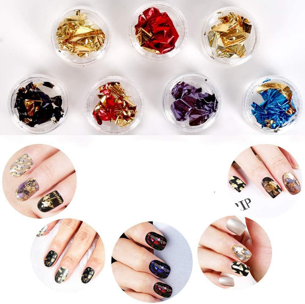 1 Set Nails Crystal Rhinestones Foils Flakes Professional Nail Decoration Gems Nails Stud Foil Nails Art Craft image number 2
