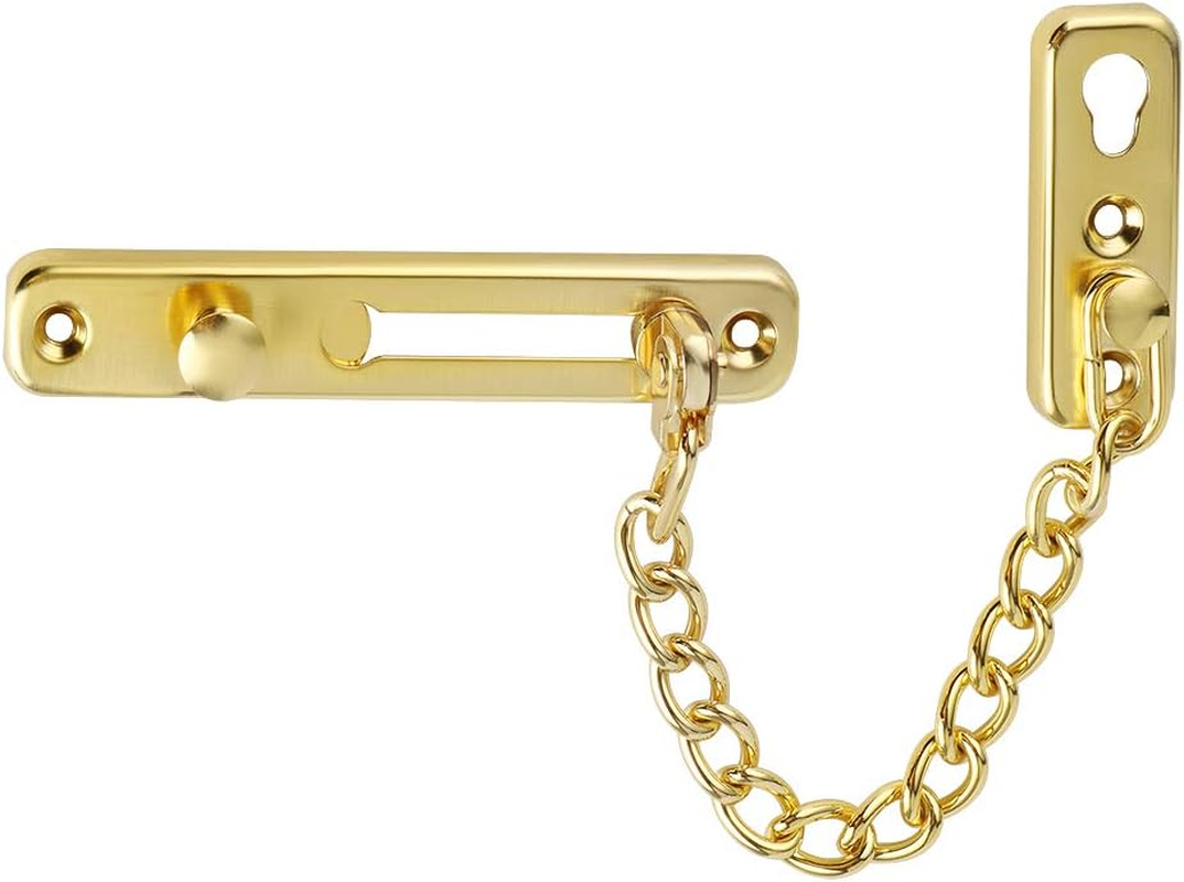 Alise Chain Door Guard Lock,Door Chain Locks with Safety Spring Anti-Theft Press Latch,Chain Locks for inside and Extra Front Door, Red Bronze(1 Pack)