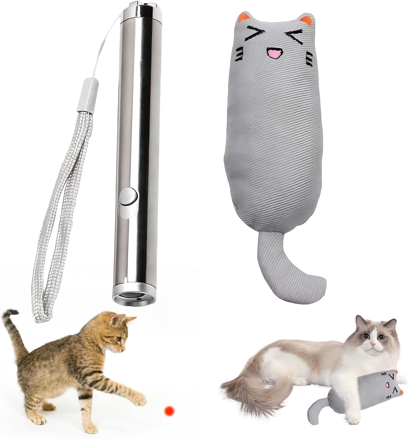 Cat Laser Pointer Toy with Catnip Pillow, Interactive Cat Toy for Indoor Play & Exercise, 1 Pack 2 in 1 LED Pointer Cat Toys for Cat Owners image number 5