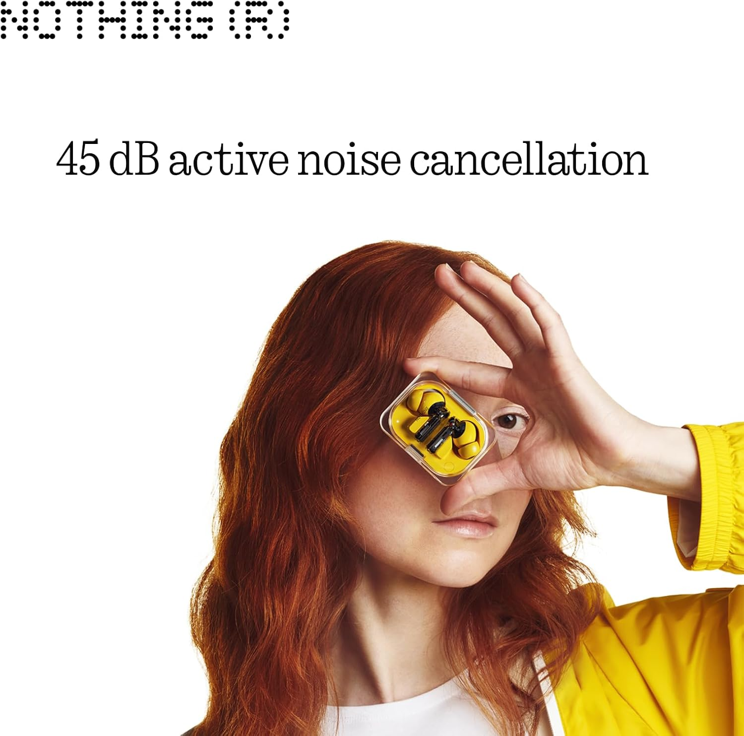 Nothing Ear (A) Wireless Earbuds with Chatgpt Integration, 45Db Hybrid Noise Cancelling Headphones, Hi-Res Audio, Advanced Equaliser, Dual Connect, 6 Mics, 42.5H Playtime Bluetooth Earphones Yellow - Yellow image number 4
