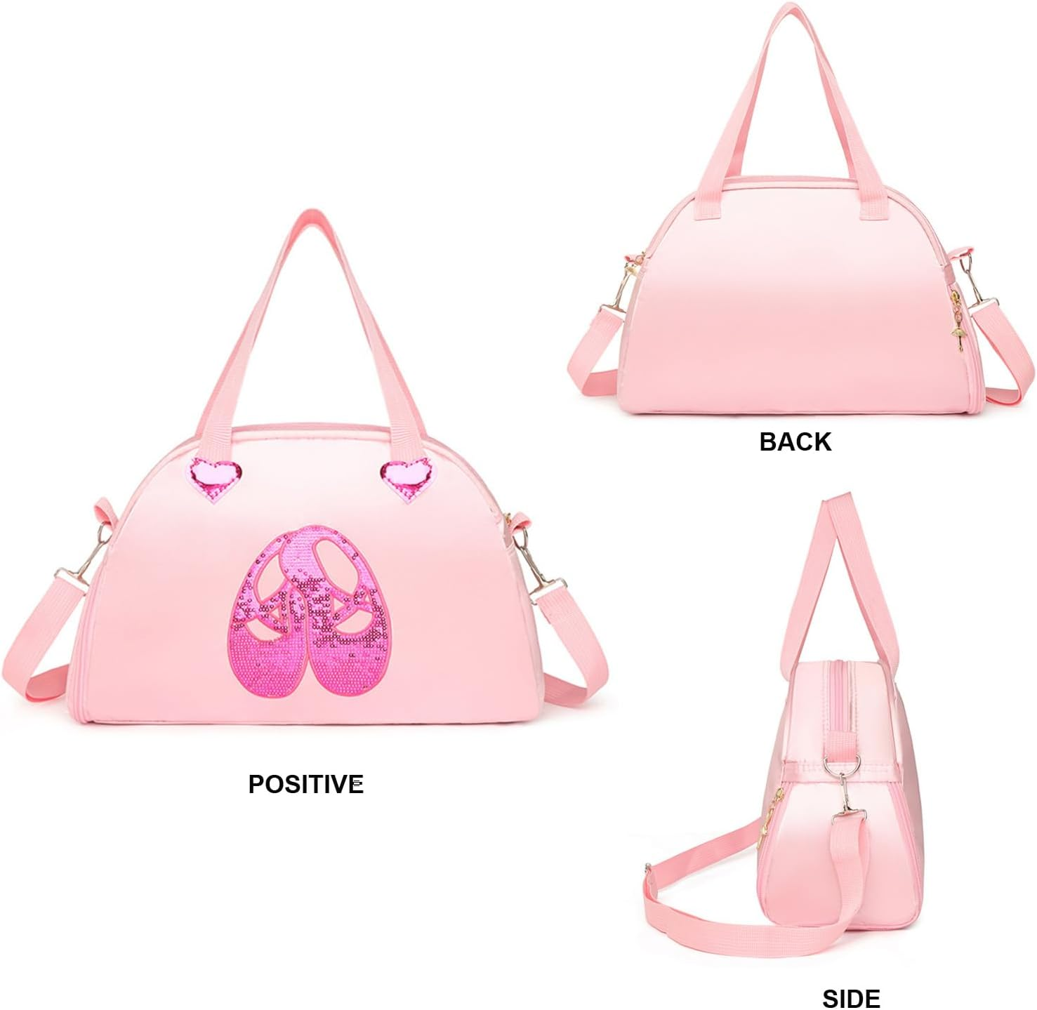 Cute Ballet Dance Bag Tutu Dress Dance Bag Gym Travel Duffle Bag for Girls Waterproof Small Duffle Bag Ballet Bags.(Rose Red) - Purple image number 5