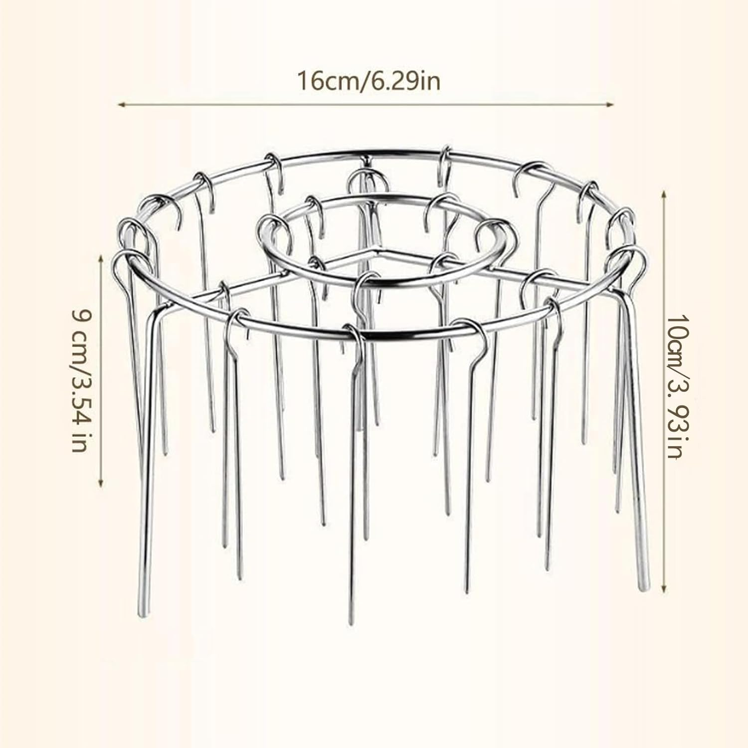 Yeanifeana 24-Piece Vertical Stainless Steel Kebab Skewer Rack, round Lightweight Air Fryer & Grill Accessories for Oven, BBQ, Home Cooking (16X16X10Cm) image number 4
