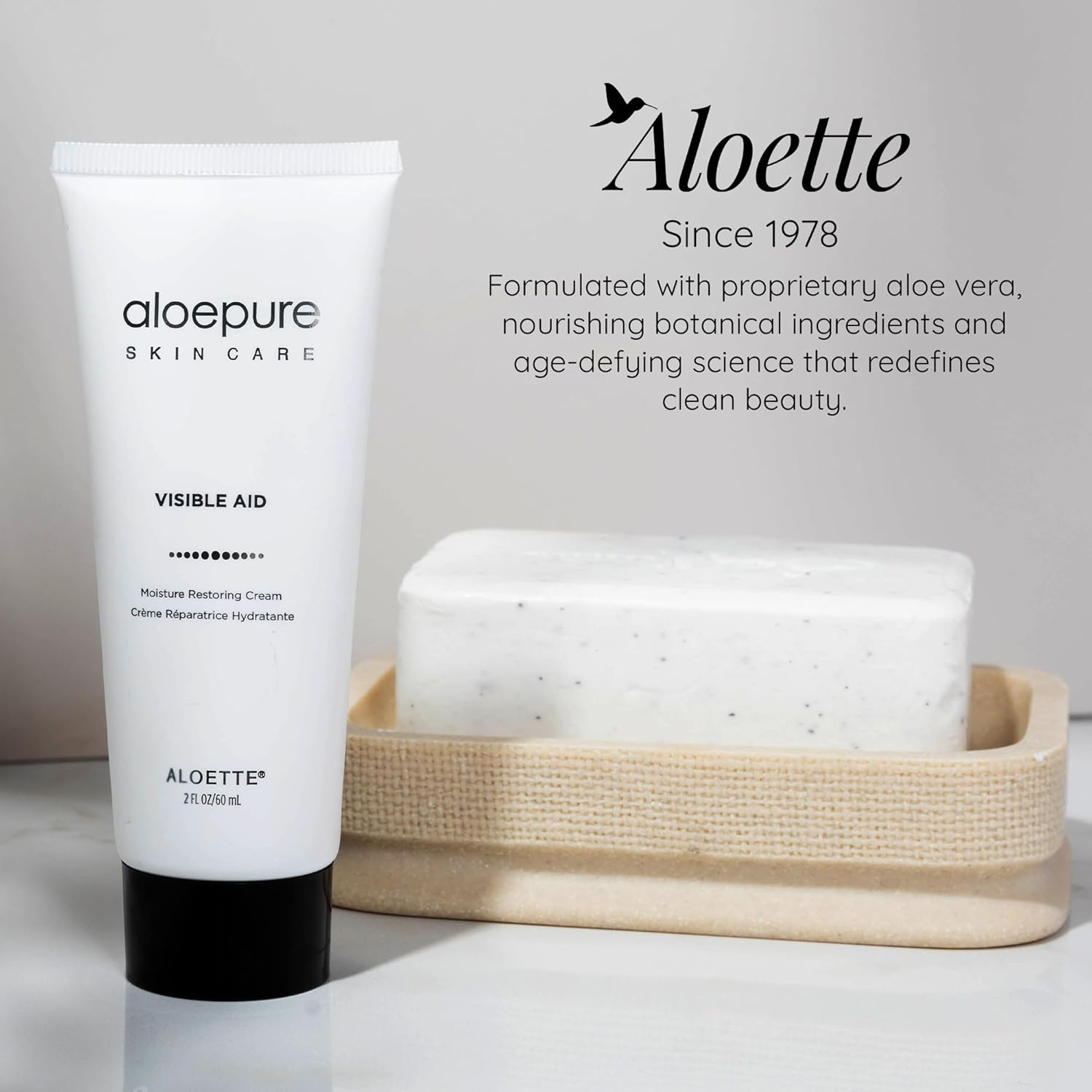 Aloette Visible Aid Moisture Restoring Cream, Organic Vitamin E Restoring Body & Face Cream Moisturizer for Dry Skin, Cruelty Free, 2 Fl Oz. image number 5