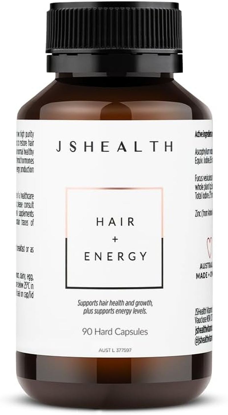 Jshealth Vitamins Hair and Energy Formula | for Women and Men | Zinc and Iodine Supplements | (90 Capsules) image number 3