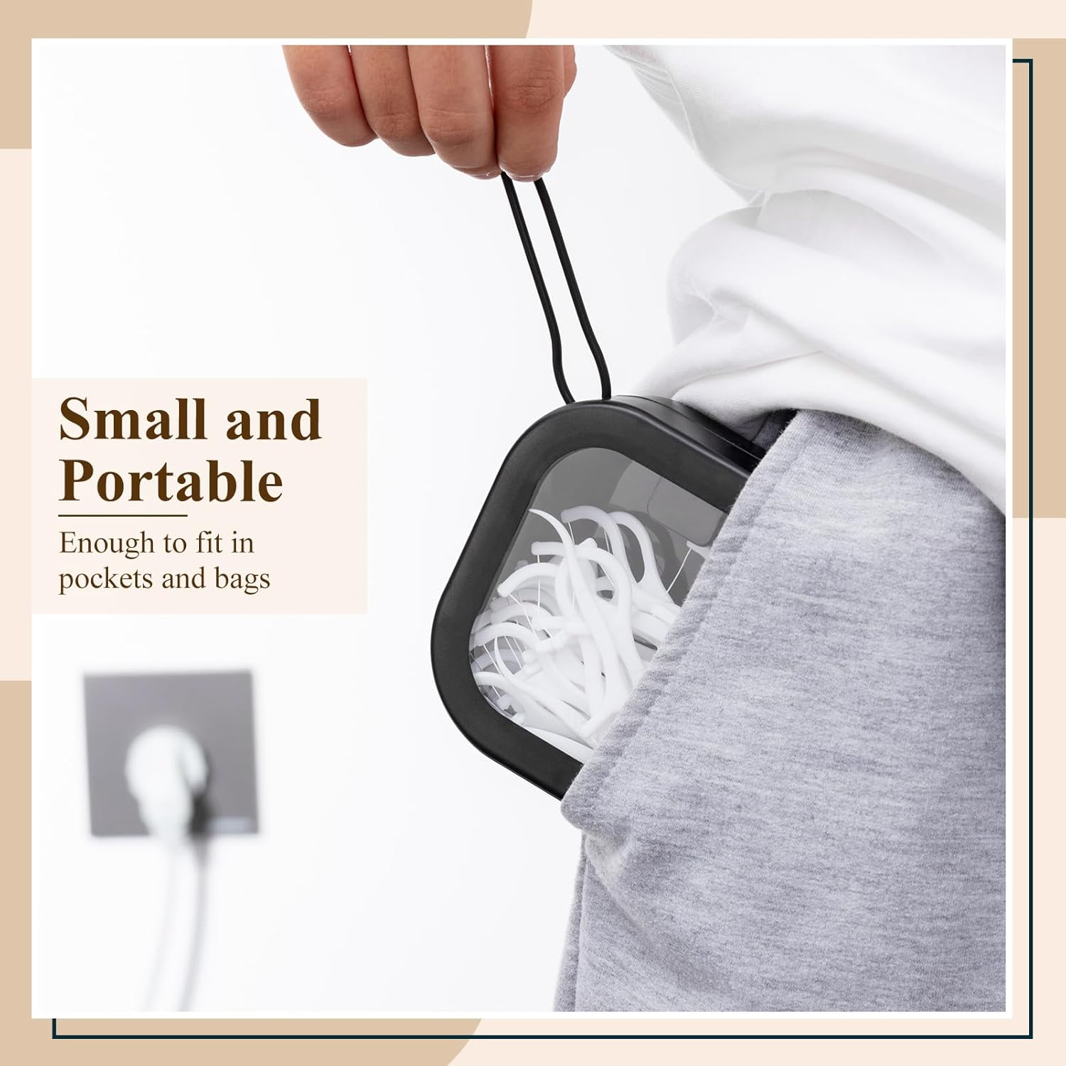 Kathfly 4 Pcs Black Hair Tie Organizer Portable Hair Accessory Storage Containers Stackable Tie Bobby Pin Holder Home Cotton Swab Dispenser Accessories Jewelry Organizer Box