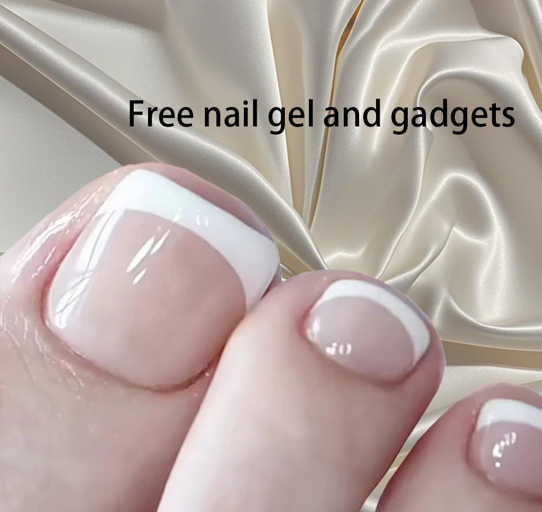 Sandanfine French Simple Toenails, Suitable for All Kinds of Shoes, Pressure Toenails, Preferably Gel Toenails, Reusable Toenails image number 1