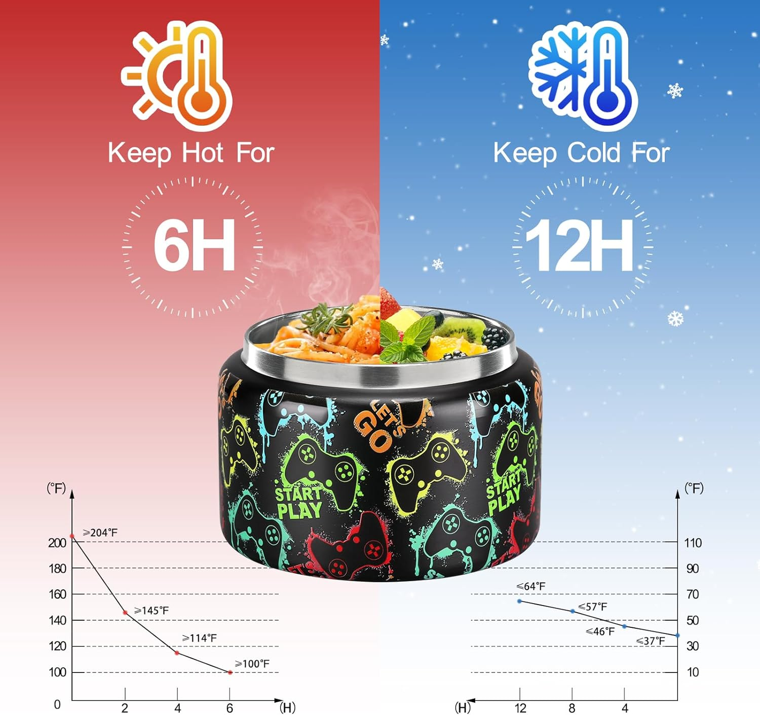 MAISON HUIS Bento Lunch Box Black Games Console MH01 - Black image number 7