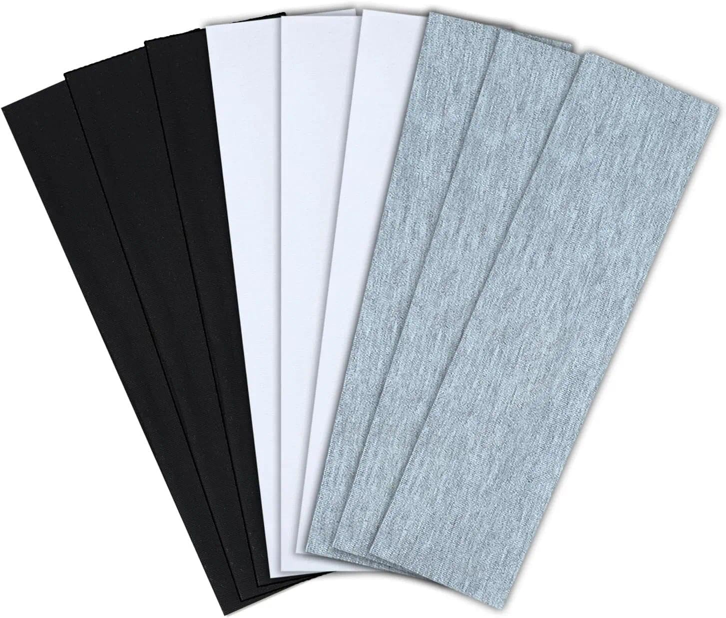 Non-Slip Sweat Absorbing Headband for Women, 9-Pack Wide Cotton Polyester Headbands 8.7X2.4 Inches (22.1X6.1 Cm) for Sports Gym Running Yoga and Makeup(Black,White,Grey) Ermaoo