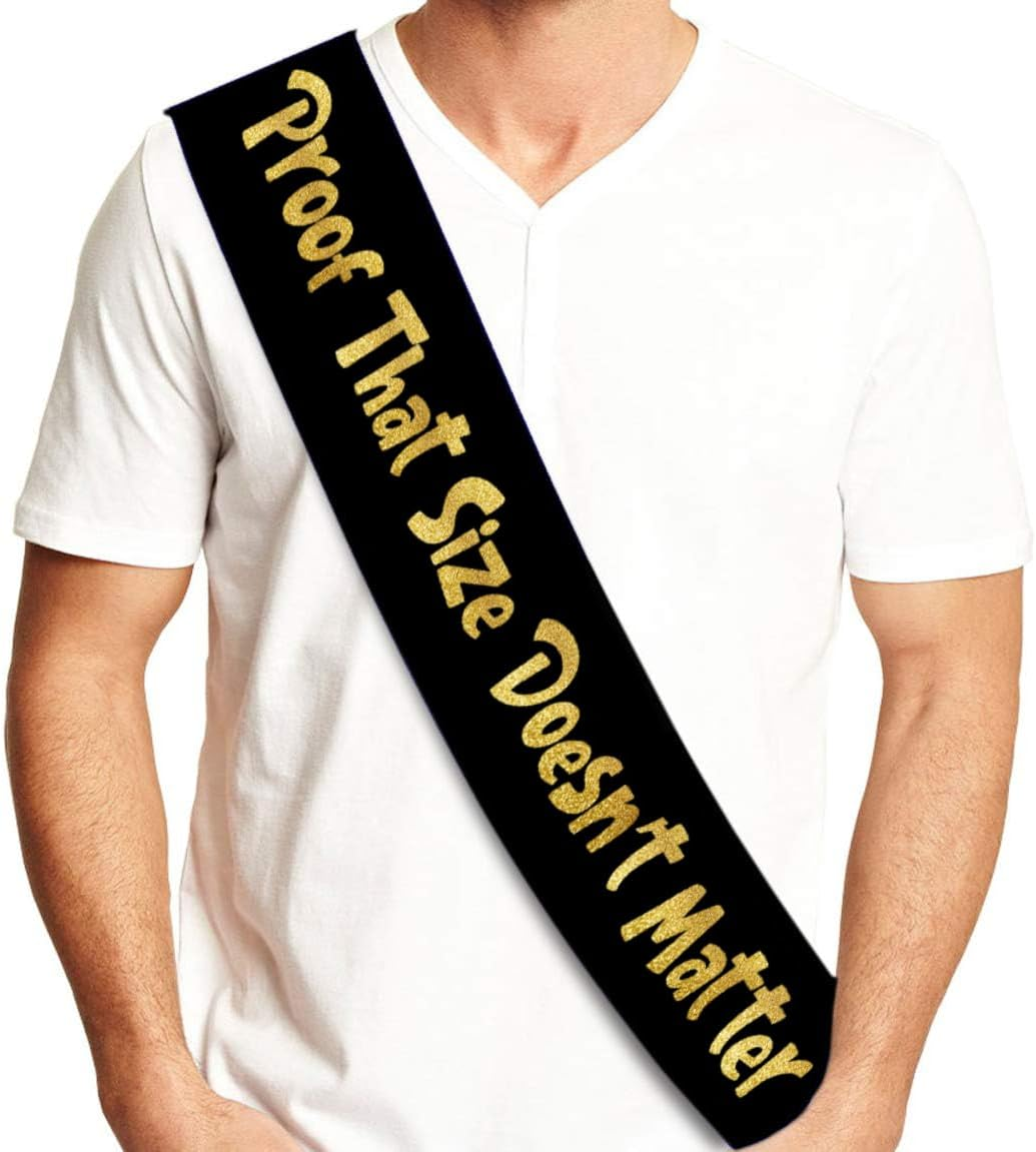 Size Doesnt Matter Buck'S Night Sash for Groom - Bachelor and Stag Party Supplies, Favors, Games and Decorations image number 2