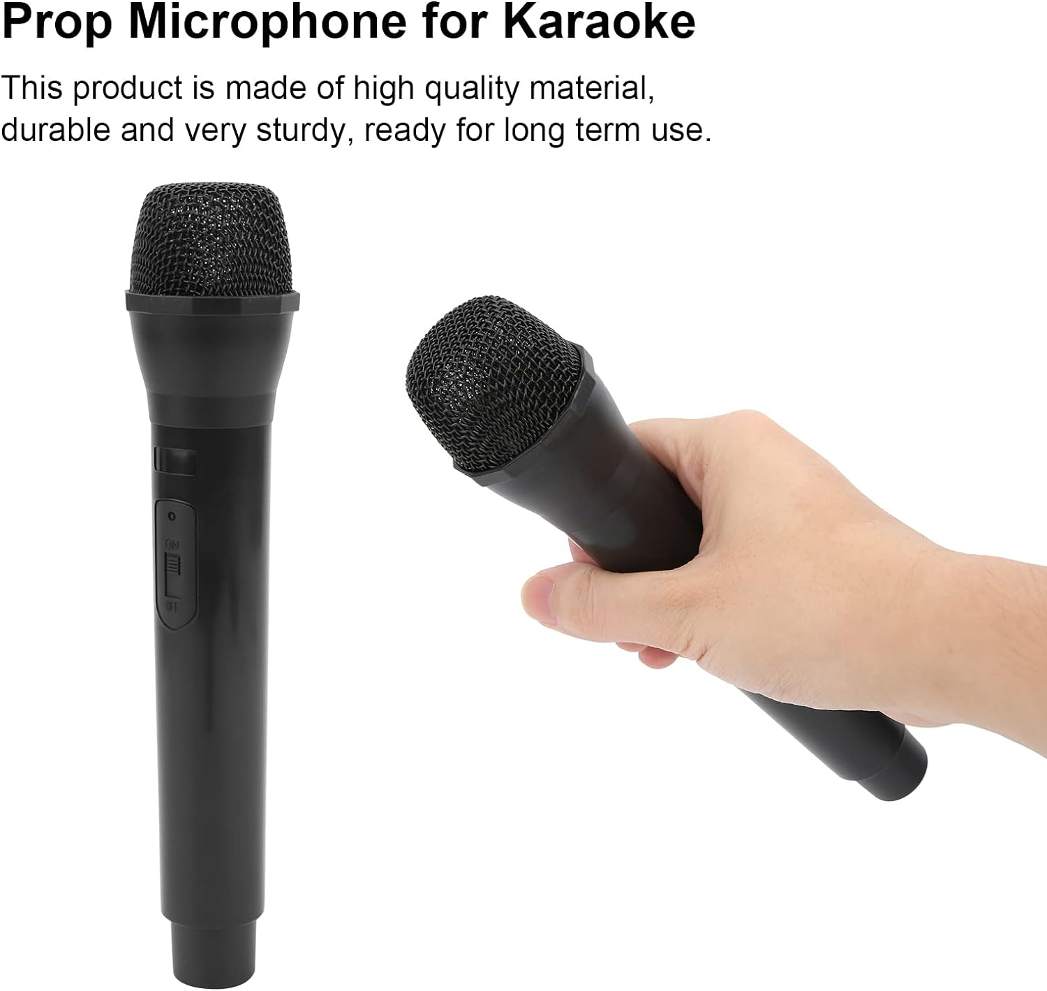 Plastic Prop Mic, Highly Simulated Mini Microphone Toy for Stage Performances, Photography Props, Children'S Speeches, Parties (Black) - Silver image number 3