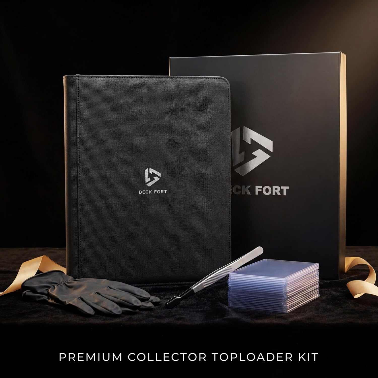 Toploader Binder 9 Pocket Holds 360 Toploaders - Collector Kit Gloves, Tweezers & Gift Box - Holder for 3X4 Top Loaders - Mesh Pocket for PSA Slabs Zippered Storage Album TCG & Sports Cards image number 1