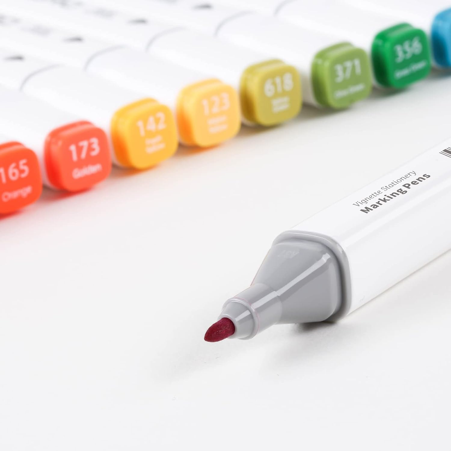 Colour Markers Set Dual Nibs Alcohol Base Colour Coding Assorted Colours with a Bucket Artist Texta Pack (24) image number 6