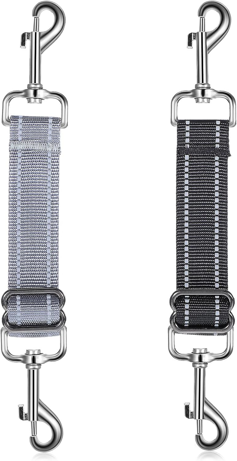 Short Lead Dog 2 Pieces Dog Lead Short Dog Collar Clips Adjustable Pet Puppy Collar Nylon Dog Safety Clasp Clip Harness Connector Double-Sided Dog Safety Clasp Clip image number 5