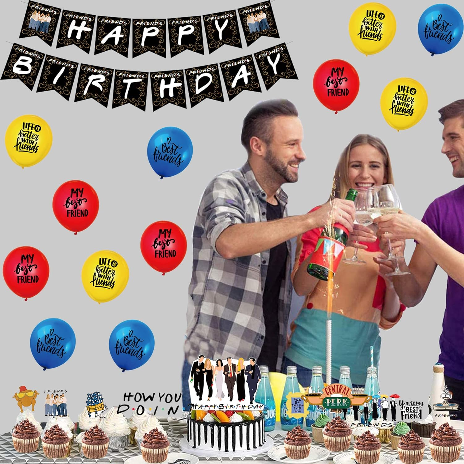 Decoration Birthday Friends Birthday Decoration Friends Balloons Friends Birthday Balloons Friends TV Show Party Decoration Friends Birthday Decoration Friends Birthday Garland Friends Cake Topper image number 3