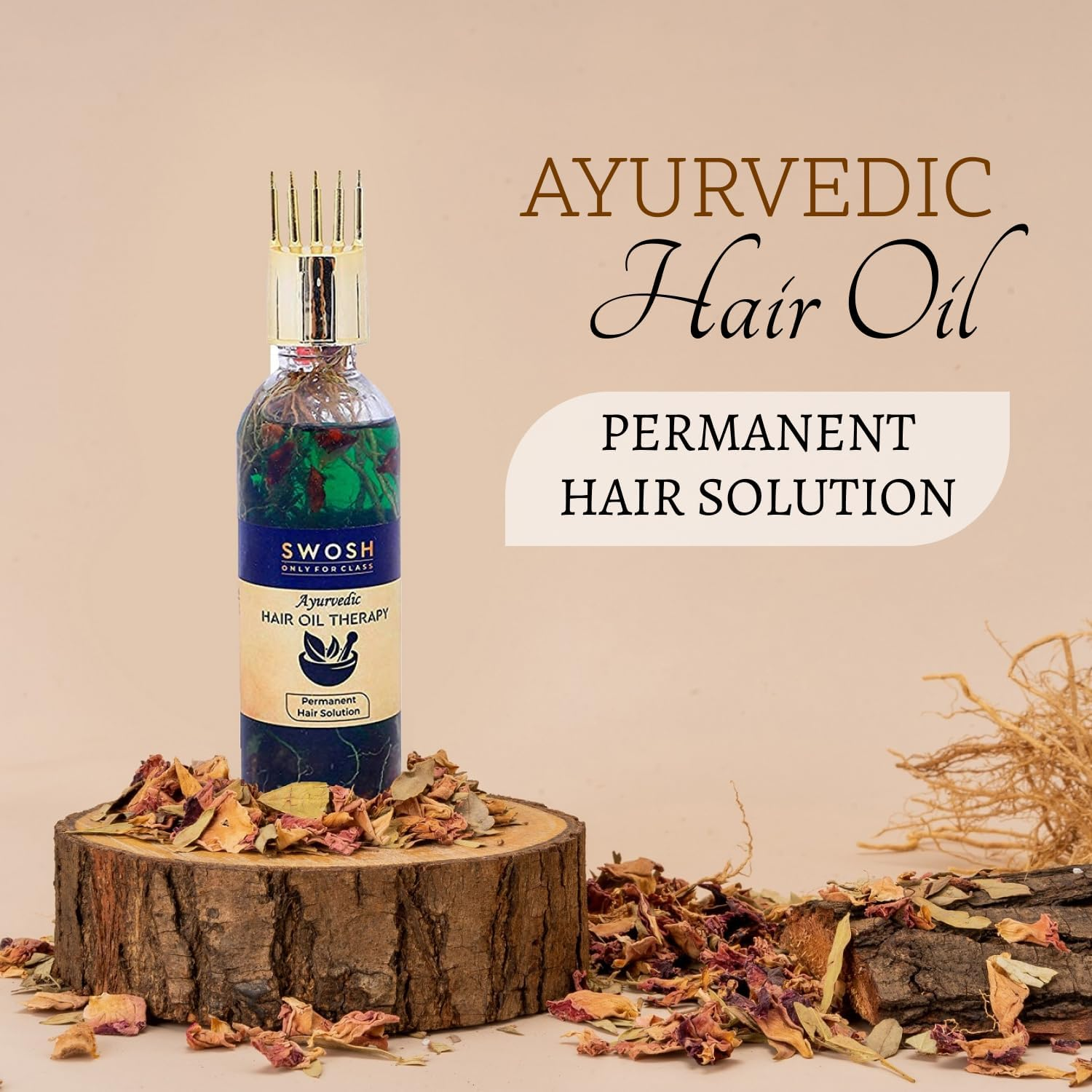 SWOSH 100% Ayurvedic Hair Oil, Bhringraj and Amla Oil, Reduces Hair Loss and Improves Hair Growth, No Parabens, Sulphates, Silicones or Synthetic Colours, 100Ml image number 3