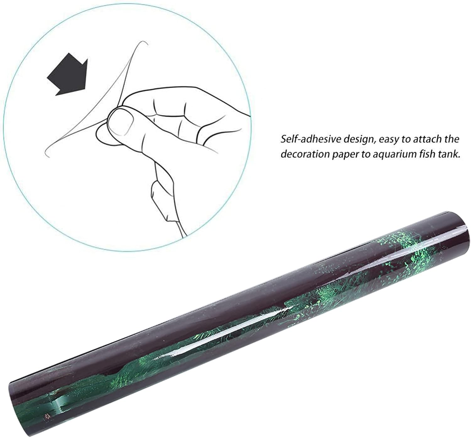 Aquarium Background Poster, Decoration Paper Backdrop Fish Tank Background Underwater Forest Landscape for Removal and Replacement(61 * 41Cm, Black) - 61*41Cm, Black image number 4