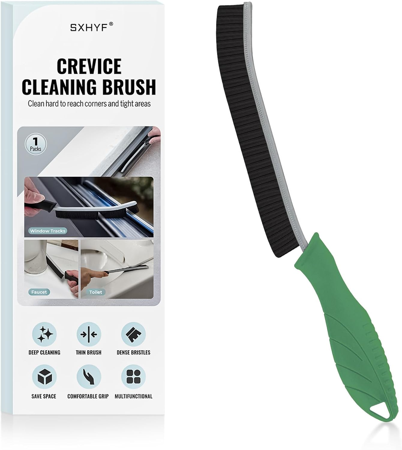 Sxhyf Cleaning Brush - Hard Bristle Crevice Cleaning Brush, Multifunctional Gap Cleaning Scrub Brush, Cleaning Tools for Household Use, Home, Kitchen, Bathroom, Window, Vehicle, (3, Light Blue)