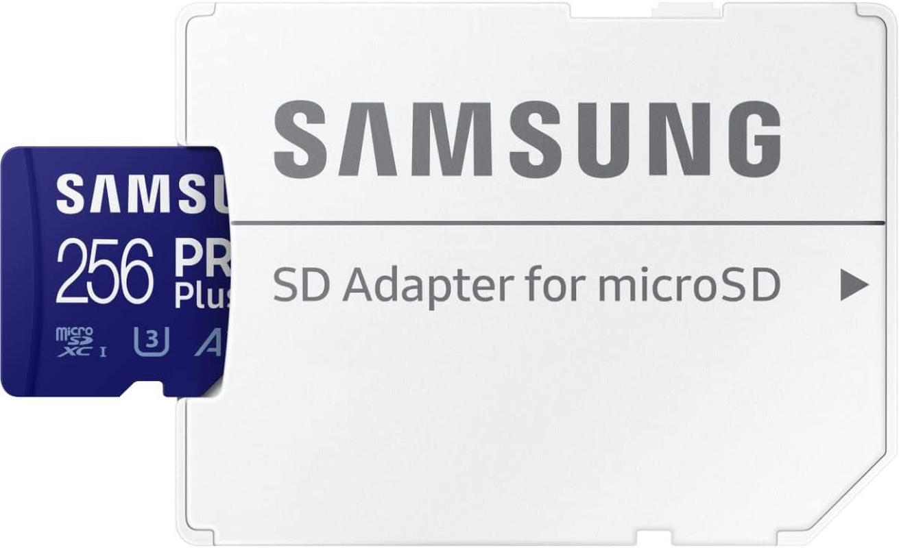 Samsung 256GB PRO plus Micro SD Memory Card/W Adapter, UHS-1 SDR104, Class 10, Grade 3 (U3), Read/Write up to 160Mb/S/120Mb/S image number 5