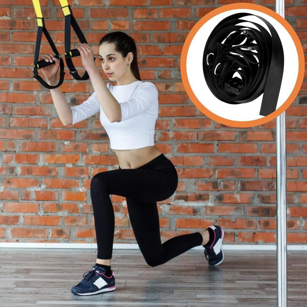 Upgraded Door Anchor Strap for Resistance Bands, Multi-Point Heavy-Duty Door Attachment, No-Drill Portable Home Gym Accessory for Strength Training & Full-Body Workouts